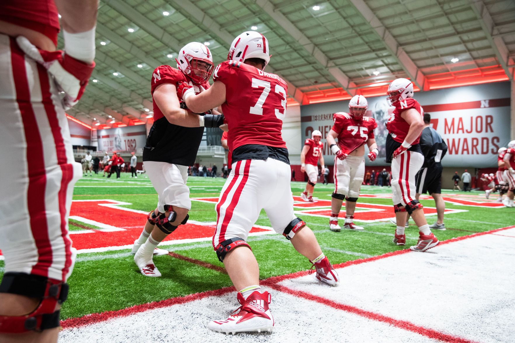 Nebraska worked through practice on April 3, 2019 in Lincoln.